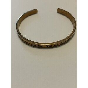 Kendasun Cuff Bracelet Braver Smarter Stronger Engraved Gold Tone